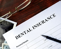 a closeup of a dental insurance form